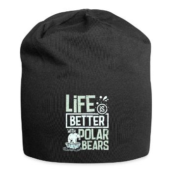 Life is better with polar bears - Jersey-Beanie - Schwarz - Vorne