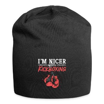I'm Nicer After Kickboxing Kickboxer Boxing Sport - Jersey Beanie - black - Front