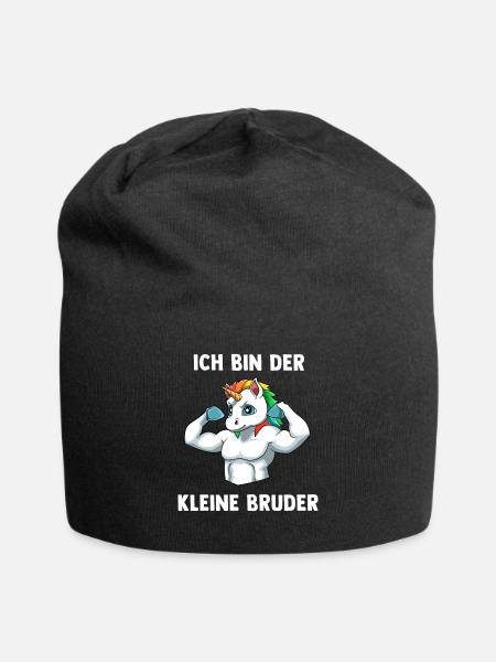 Einhorn Bruder Kleiner Bruder - Ich bin der kleine - Jersey-Beanie - Schwarz