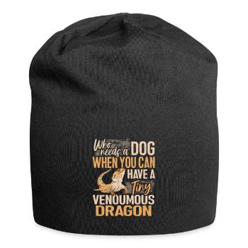Bartagame Eidechse Reptil Herpetologe - Jersey-Beanie - Schwarz - Vorne