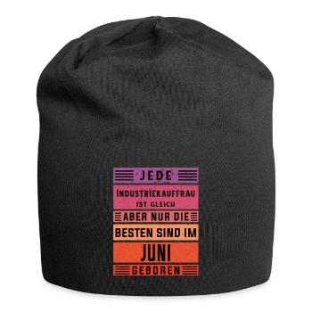 Kaufmann Geburtstag Juni geboren Industriekauffrau - Jersey-Beanie - Schwarz - Vorne