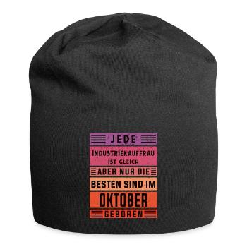 Kaufmann Geburtstag Oktober geboren - Jersey-Beanie - Schwarz - Vorne