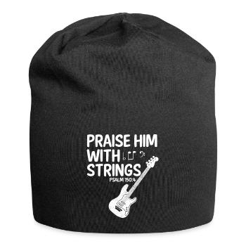 Praise him with faiten funny bass guitarist - Jersey Beanie - black - Front