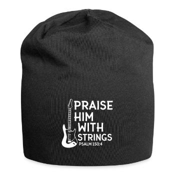 Praise him with faiten funny bass guitarist - Jersey Beanie - black - Front