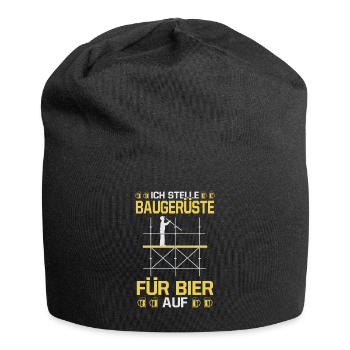 Baugerüste Aufstellen Bier Baustelle Handwerker - Jersey-Beanie - Schwarz - Vorne