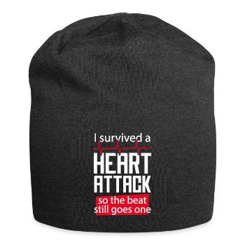 Survived Heart Attack Beat Still Goes One - Jersey-Beanie - Anthrazit - Vorne
