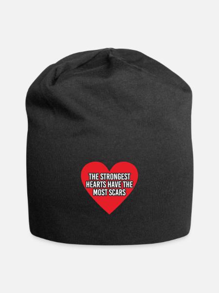 The Strongest Hearts Have The Most Scars Geschenk - Jersey-Beanie - Schwarz