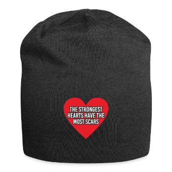 The Strongest Hearts Have The Most Scars Geschenk - Jersey-Beanie - Anthrazit - Vorne