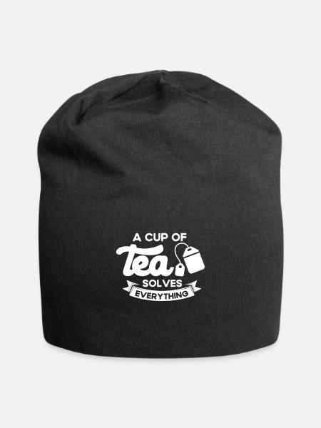 Tea Drinker Tea Lover Gift Tea - Jersey Beanie - black