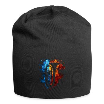 Fire Tuba Burning Musical Instrument Flames - Jersey Beanie - black - Front