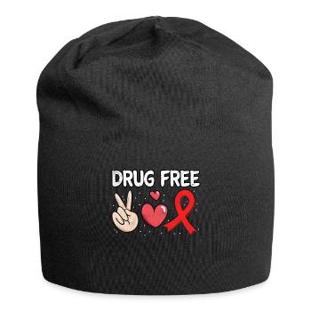 Peace Ribbon Week Awareness October Pills Red - Jersey-Beanie - Schwarz - Vorne