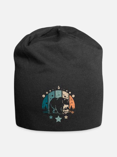 Retro Vintage Forest Ours polaire - Bonnet en jersey - noir