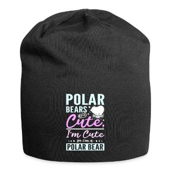 Polar bears are cute I'm cute so I'm a polar bear - Jersey Beanie - black - Front