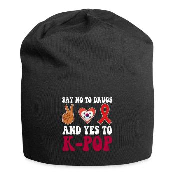Peace Ribbon Week Awareness Yes K Pop Wear Red - Jersey-Beanie - Schwarz - Vorne
