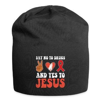 Peace Ribbon Week Awareness Yes Jesus Wear Red - Jersey-Beanie - Schwarz - Vorne