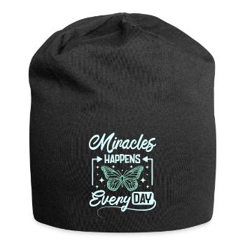 Miracles happens every day - Jersey-Beanie - Schwarz - Vorne