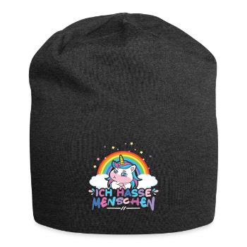 Ich hasse Menschen Einhorn - Jersey-Beanie - Anthrazit - Vorne