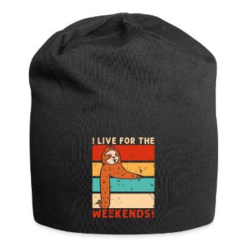 Classic Retro I Live for the Weekends Weekender - Jersey Beanie - black - Front