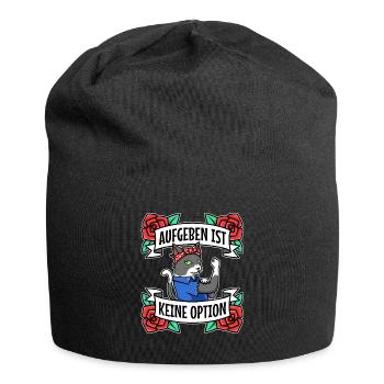 Aufgeben ist keine option - Jersey-Beanie - Schwarz - Vorne