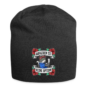 Aufgeben ist keine option - Jersey-Beanie - Anthrazit - Vorne