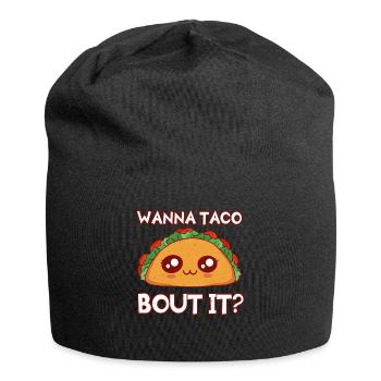 Talk About It Cute Kawaii Face Anime Vibes Taco - Jersey Beanie - black - Front