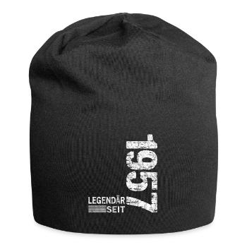 Geburtstag Geboren 1957 Mann Legendär seit 1957 - Jersey-Beanie - Schwarz - Vorne