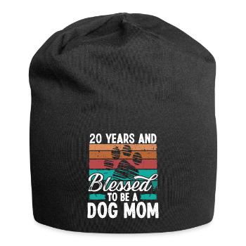 20 Year Old Dog Mom 20 Birthday Retro Dog Mother - Jersey Beanie - black - Front