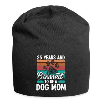 25 ans Chien Maman 25 Anniversaire Rétro Chien Mère - Bonnet en jersey - noir - Devant