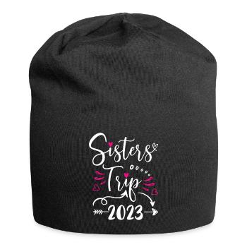 Sisters Trip 2023 Shirt Funny Vacation Travel - Jersey-Beanie - Schwarz - Vorne