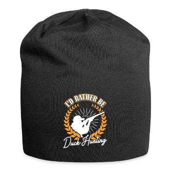 Id rather be Duck Hunting Entenjagd - Jersey Beanie - black - Front