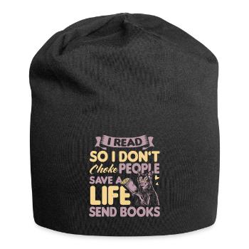 Les amateurs de livres de chats lisent des livres - Bonnet en jersey - noir - Devant