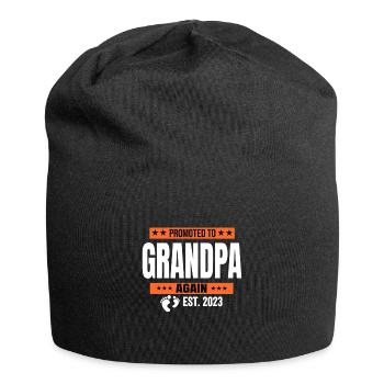 Promoted to grandpa Again 2023 | New grandpa - Jersey Beanie - black - Front