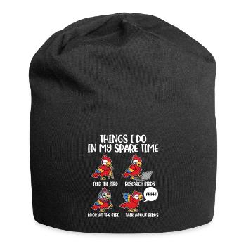 Ce que je fais dans mon cadeau de perroquet de temps libre - Bonnet en jersey - noir - Devant