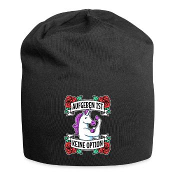 Aufgeben ist keine option - Jersey-Beanie - Schwarz - Vorne
