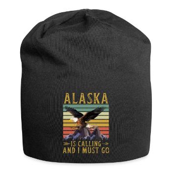 Alaska Gift USA Nature Bear Denali Grizzly Forest - Jersey Beanie - black - Front