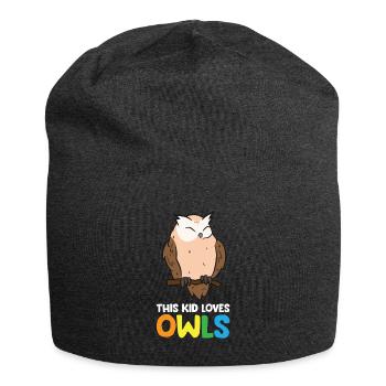 Dieses Kind liebt Eulen Jungen und Mädchen - Jersey-Beanie - Anthrazit - Vorne