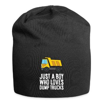 Juste un garçon qui aime les camions à benne basculante - Bonnet en jersey - noir - Devant