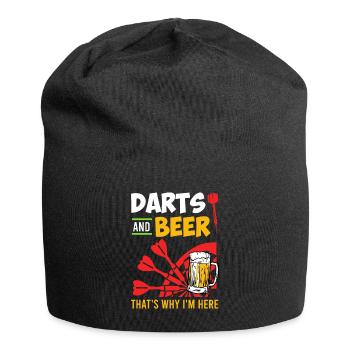 Darts an Beer thats why I am here - Jersey Beanie - black - Front
