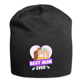 Best Mum Ever Best Mom in the World Mother Child - Jersey Beanie - black - Front