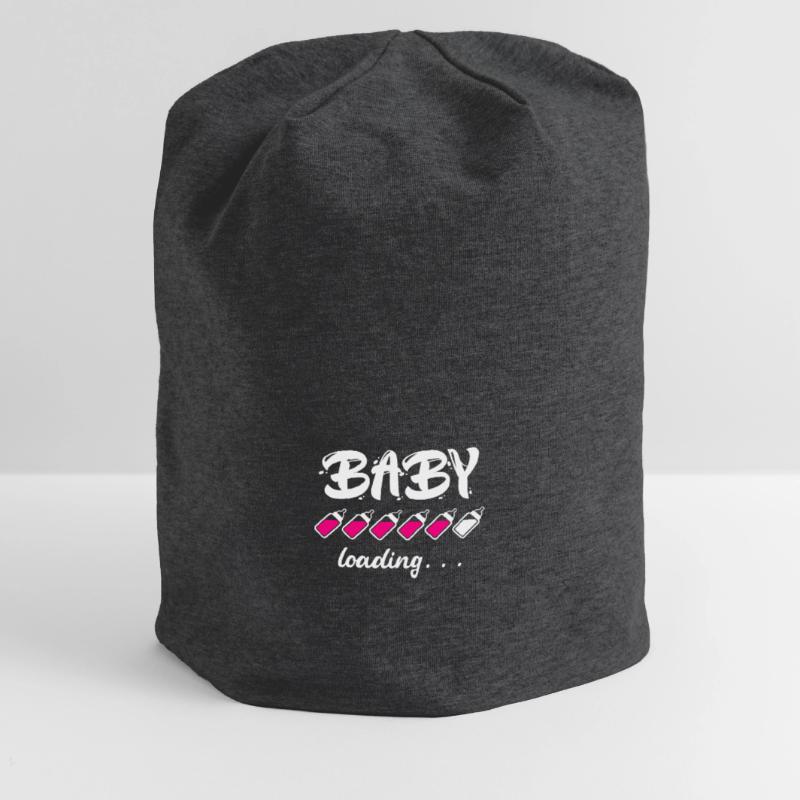 Baby loading Schwanger mit Mädchen oder Junge Mama Jersey-Beanie
