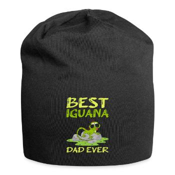 Bester Leguan Vater aller Zeiten Eidechse Haustier Vatertag - Jersey-Beanie - Schwarz - Vorne