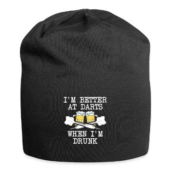 I'm better at darts with beer - Jersey Beanie - black - Front