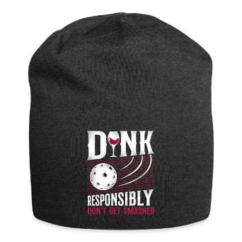 Pickleball Pun Wine Dink - Bonnet en jersey - charbon - Devant