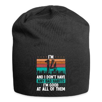 14 Year Old Birthday Funny Humor 14 Birthday - Jersey Beanie - black - Front