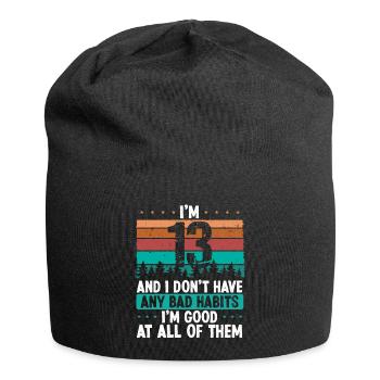 13 Year Old Birthday Funny Humor 13 Birthday - Jersey Beanie - black - Front