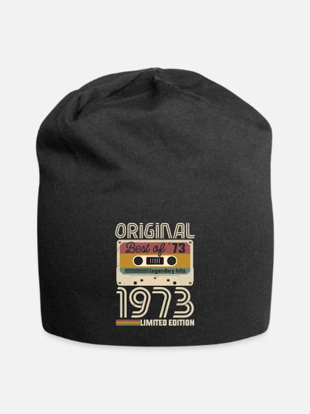 Vintage Geburtstag Original Geschenkidee 1973 - Jersey-Beanie - Schwarz