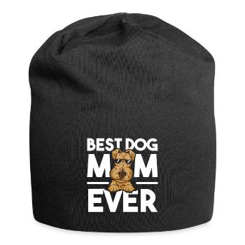 Airedale Terrier Hund - Jersey-Beanie - Schwarz - Vorne