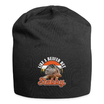 Like a Beaver but Stabby Stachelschwein - Jersey-Beanie - Schwarz - Vorne