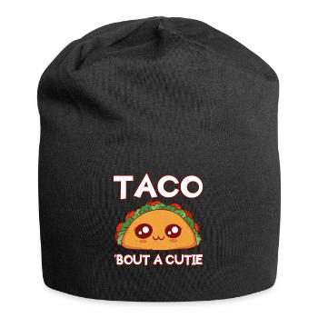 Talk Cute Kawaii Face Anime Vibes Taco - Jersey-Beanie - Schwarz - Vorne
