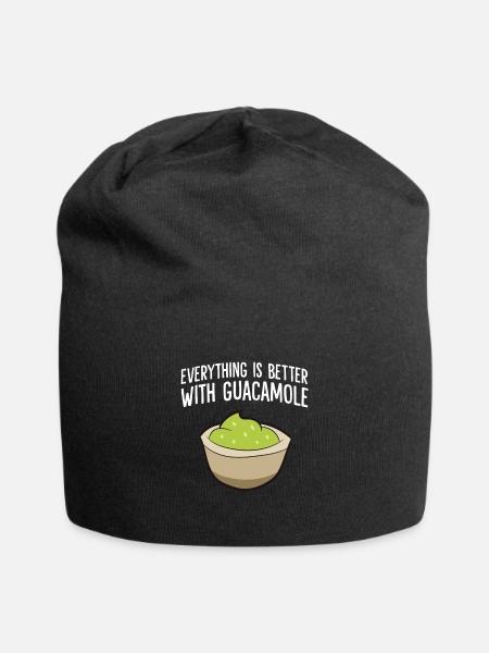 Alles ist besser mit Guacamole - Jersey-Beanie - Schwarz